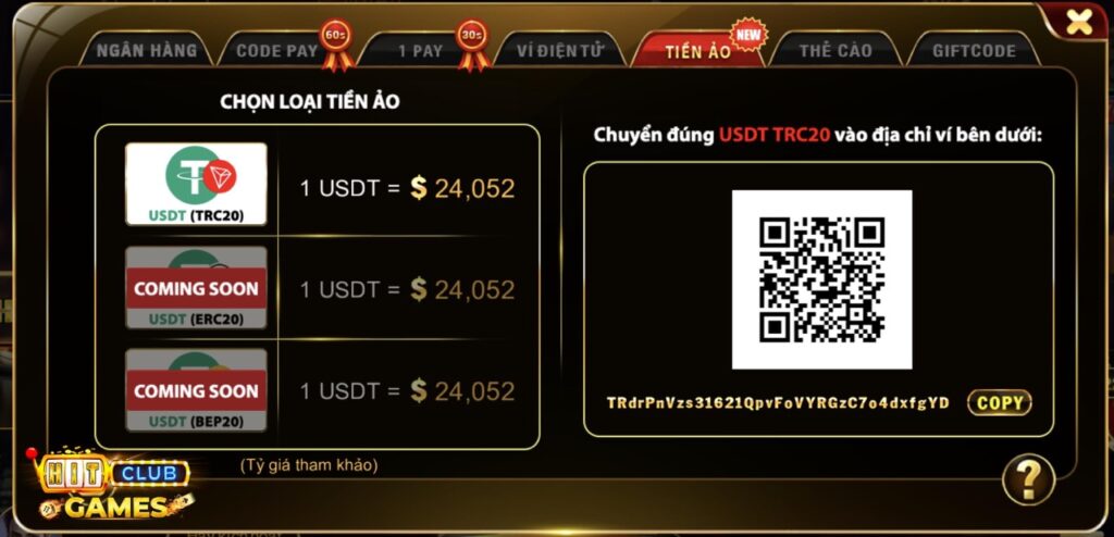 nạp hitclub bằng tiền ảo